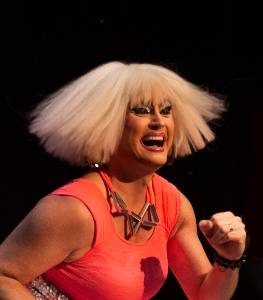 Photo of drag performer dancing, from the Parents are Still a Drag performance. Join local drag queens Peach Cobblah and Isolde N. Barron on June 3rd-5th.