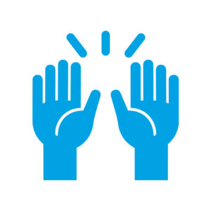 Icon of two hands help up