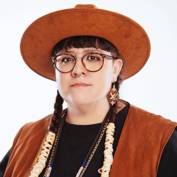 Headshot photo of one of our performers Cris Derksen