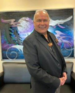 A photo of Elder Statesman Xwechtaal Dennis Joseph of the Squamish Nation.