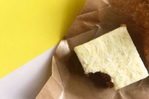 A lemon coconut square